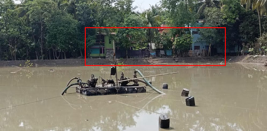 ফরিদগঞ্জে নিষেধাজ্ঞা অমান্য করে ড্রেজারে বালু উত্তোলন, ভাঙনের ঝুঁকিতে বসতবাড়ি